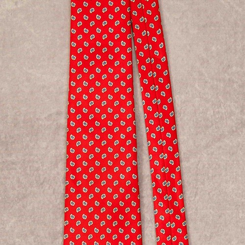 Vintage 1990s Paisley Print Silk Tie Red Van Heusen - Picture 3 of 5