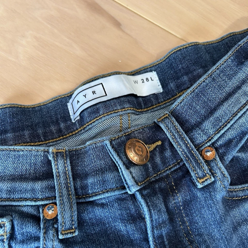 AYR The Bomb Pop Straight Ankle Fray Denim Blue Jean Women’s 28 L - Image 2 of 4