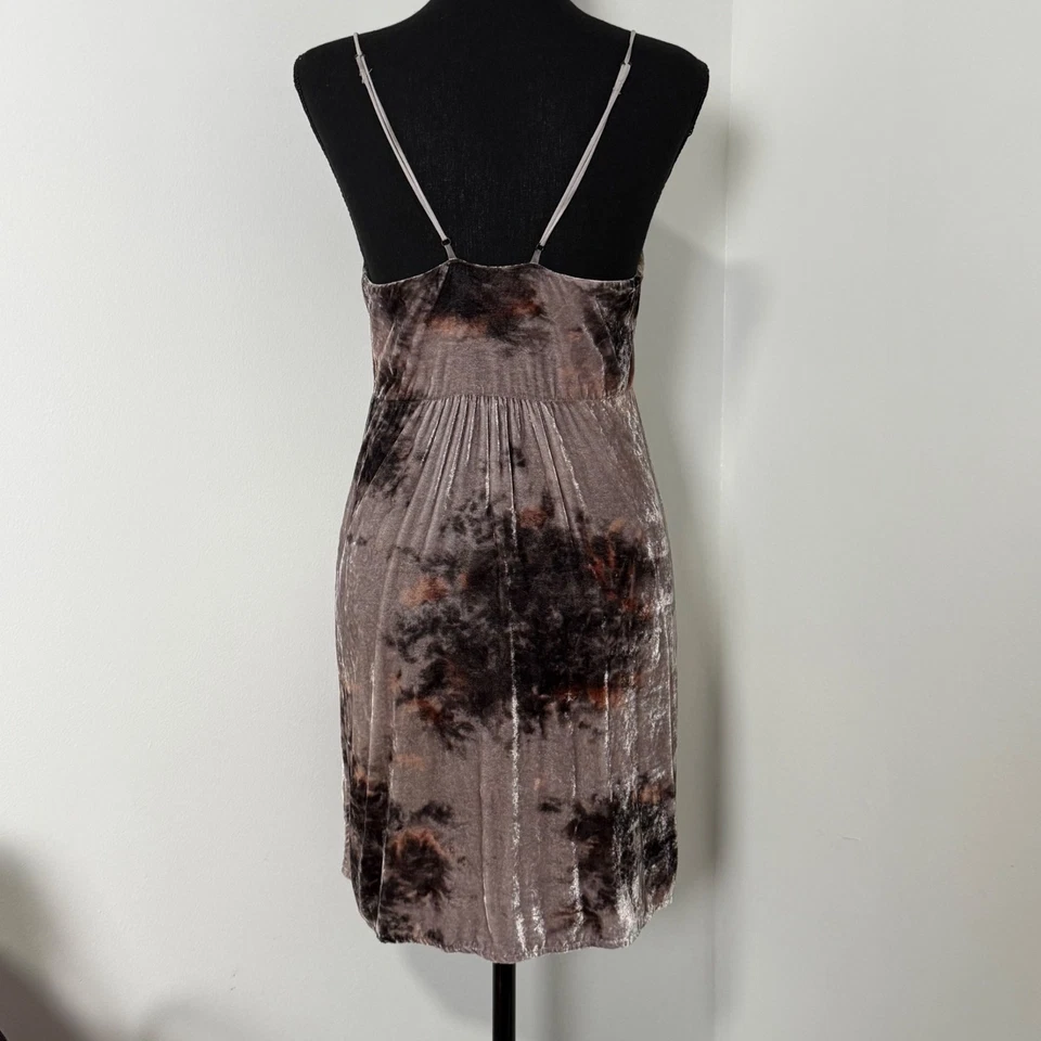 Babydoll Velvet Dress Womens Small Brown Y2K Whimsigoth Grunge Vintage - Image 2 of 4