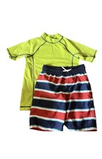 Lands End Boys Lot Swimwear Rash Guard Swim Trunks Shorts Sz Small 8