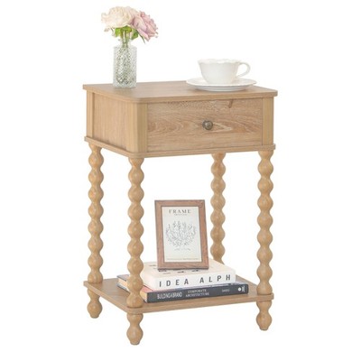 AWASEN Night Stand, Wood End Table with Drawer for Living Room, Small Bedside