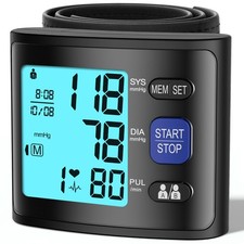New Wrist Blood Pressure Monitor for Home Use Adjustable Cuff Dual User Memory