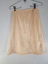 Vintage Vanity Fair Half Slip Womens Size Med Ivory Satin Skirt Lace Trim Classy