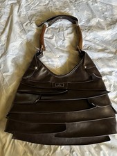 vintage gucci Layered leather purse 1970’s Brown Made In Italy