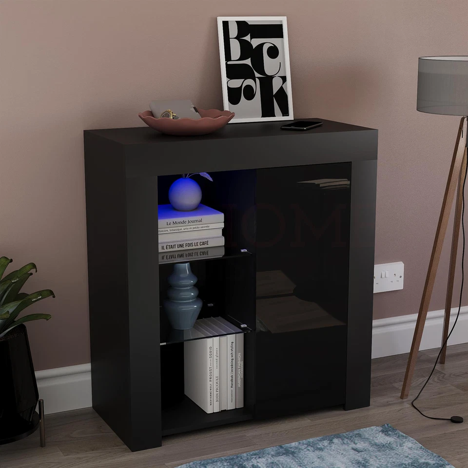 LED Sideboard High Gloss Modern Buffet Cupboard Display Cabinet TV Unit Stand