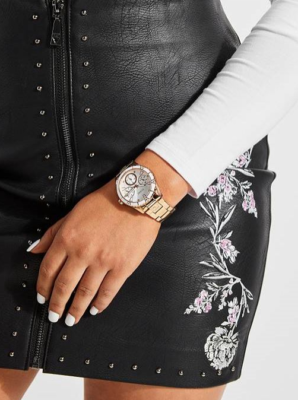 Guess Rose Gold-Tone Multifunction Watch GUESS® Rose Gold-Tone and Crystal Multifunction Watch Women main image 3