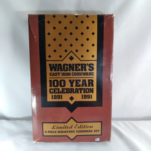 Wagner Ware Cast Iron Cookware 100 Year Anniversary Set 5 Piece Miniature New