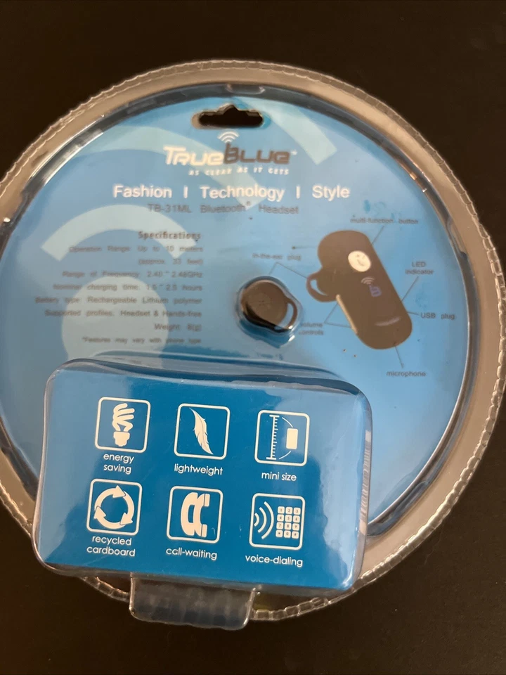 NEW in Box TrueBlue TB-31ML Bluetooth Wireless Headset - Image 3 of 4