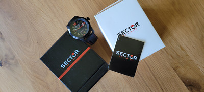 2. Wahl: Sector XXL Uhr 48 mm Schwarz-Rot #3251 Herrenuhr mit Faltschließen-Band
