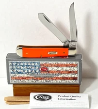 2014 Case XX 4207SS Mini Trapper Knife Smooth Orange Delrin 2 Blade NEW