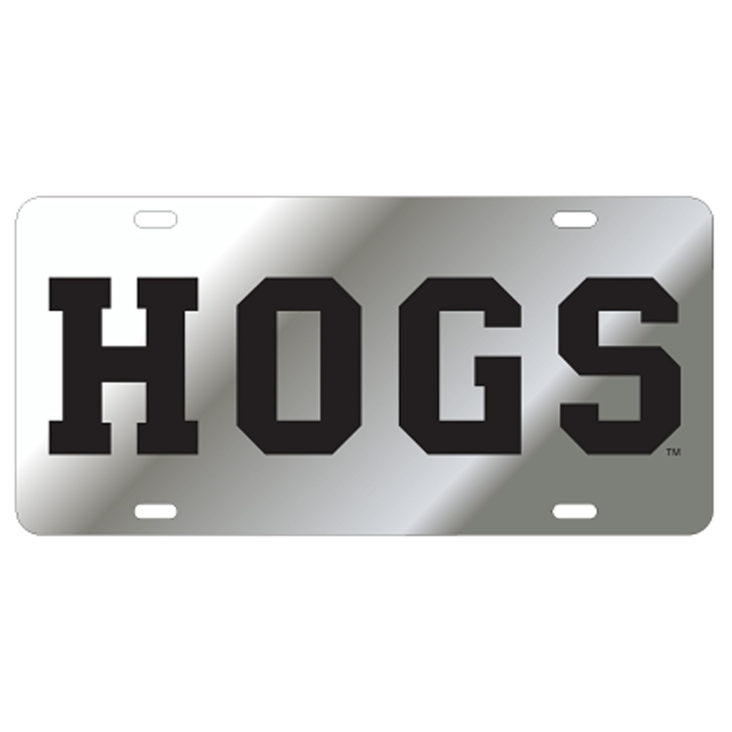 Razorback Tag ARKANSAS Razorbacks Mirrored Silver HOGS License Plate / Car Tag | eBay