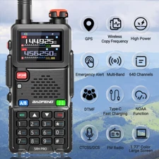 Baofeng UV-5RH PRO GPS Air Band Walkie Talkie Long Range NOAA Ham Two Way Radio