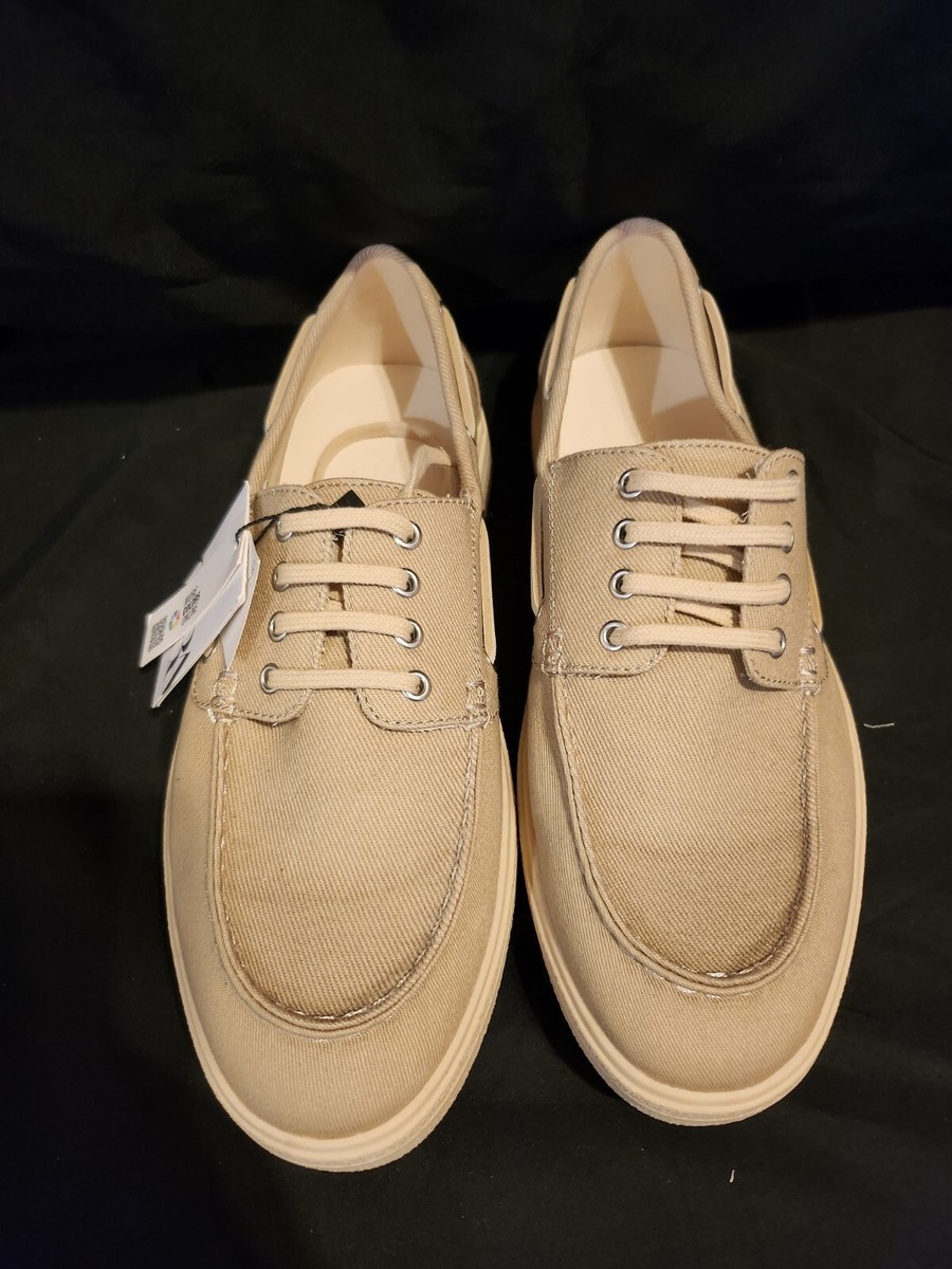 Mens Zara Dark Tan Size US 11 EUR 44 Lace Up Boat Canvas  display picture 2
