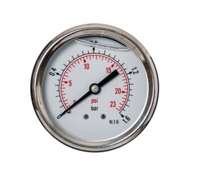 63mm 0-23 Psi 0-1.6 Bar 1/4'' GLYZERIN Manometer Druckluftmesser Messgerät