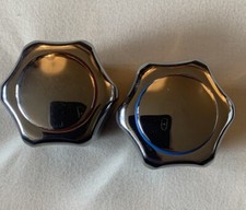 2 GERBER Chrome Handles Bath Vintage Style Red  Blue / Hot  Cold Heavy