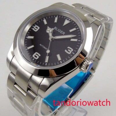 Bliger 39mm Sapphire Glass Black Polished Bezel PT5000 NH35A Automatic Men Watch