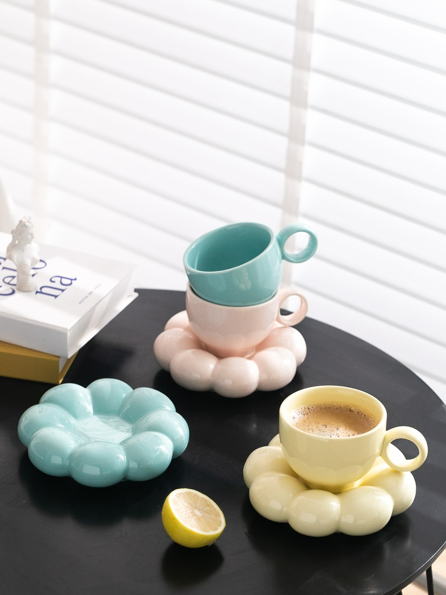 Ceramic Mug Cloud Decorative Plate Coffee tea milk Cup And