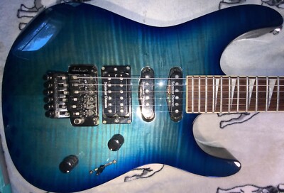   1997 Jackson Dinky XL DK-2 Sea Blue over Flamed Maple! Amazing Player MIJ!  
