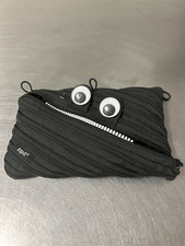 Monster Pencil Bag Zip It Bag Black Pouch Kids Monster with Teeth