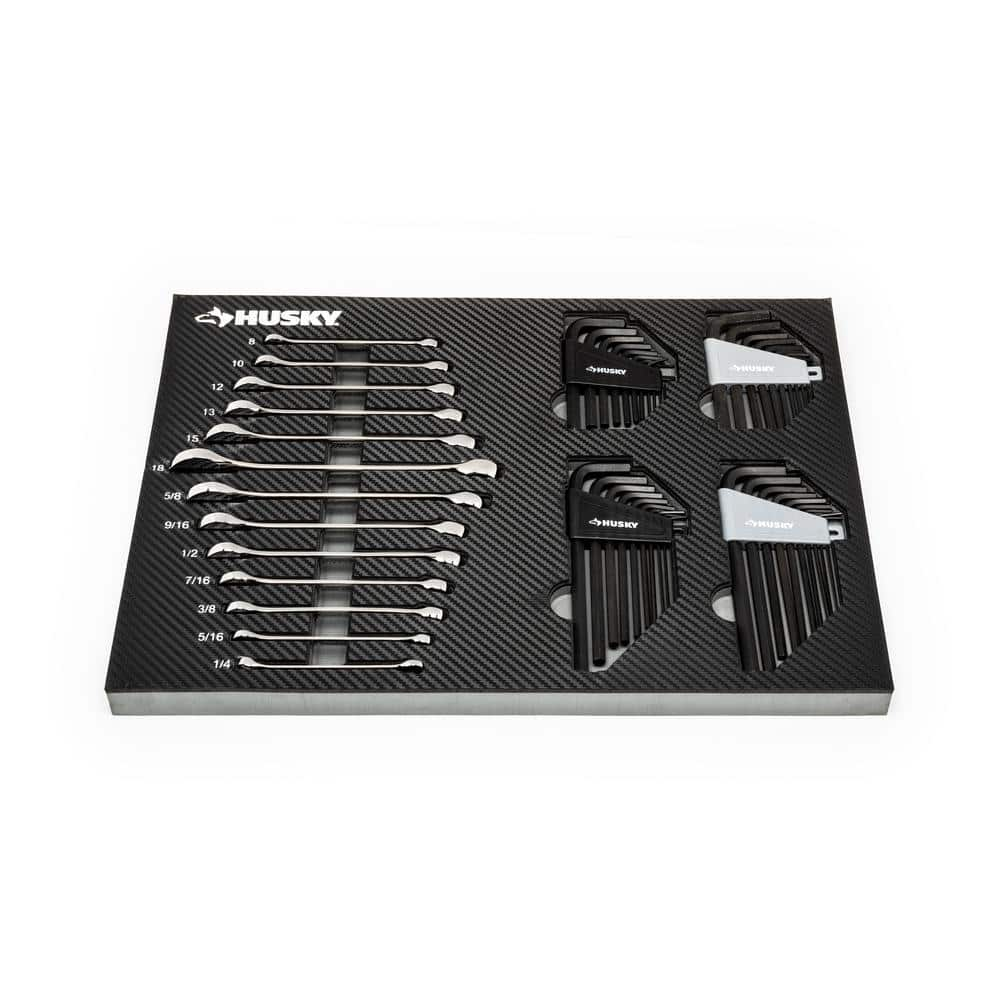Husky 70-Piece Mechanic Tool Set – 1/4" & 3/8" Drive 72-Tooth Ratchets, EVA Foam Tray, SAE/Metric, Hex & Torx Bits 5 thumbnail image