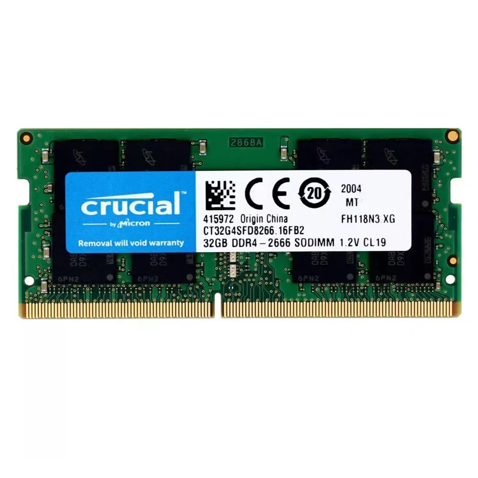 Crucial 64GB ( 2X32GB ) DDR4 2666MHz PC4-21300 SODIMM Memory Ram CT32G4SFD8266 - Image 2 of 4