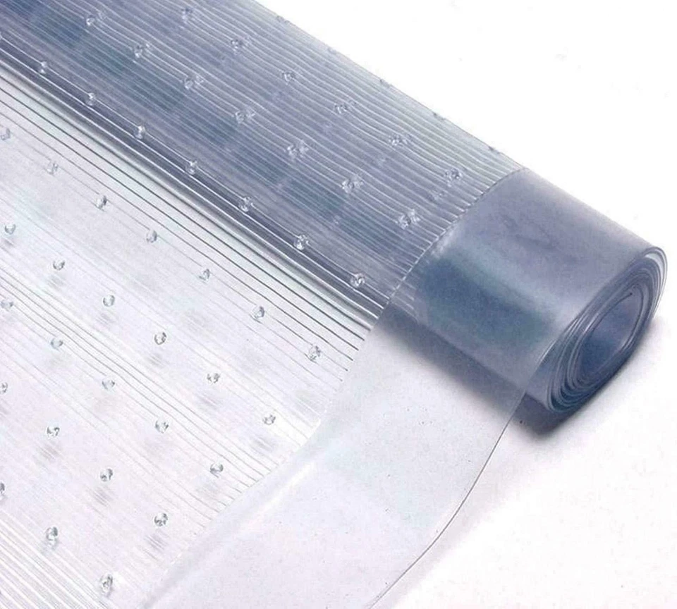 Vinyl Plastic Carpet Protector Mat Clear Runner Office Home Hallway Film Roll - Image 3 of 4
