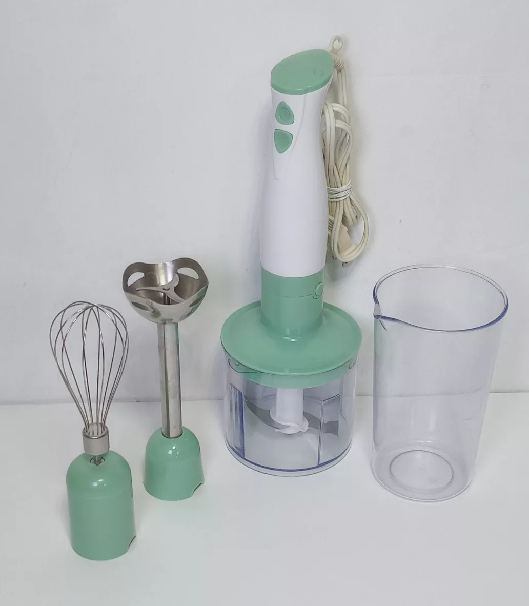 Kitchen Living 3 In 1 Hand Blender, Blend, Whisk, Chop Green Model WBH-13H