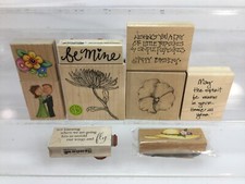 9 Rubber Stamps Various Makers Flowers Sayings Romance Stamps New