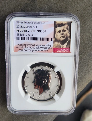 2018 s silver reverse proof Kennedy half dollar NGC PF 70