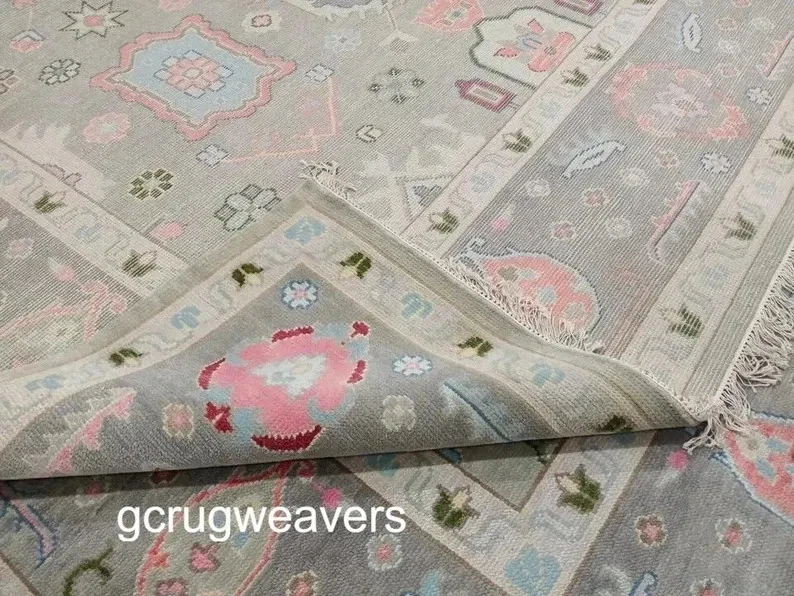  Hand Knotted Modern Turkish Rug Oushak Rug Handmade Wool Rug–Antique Style - Image 4 of 4