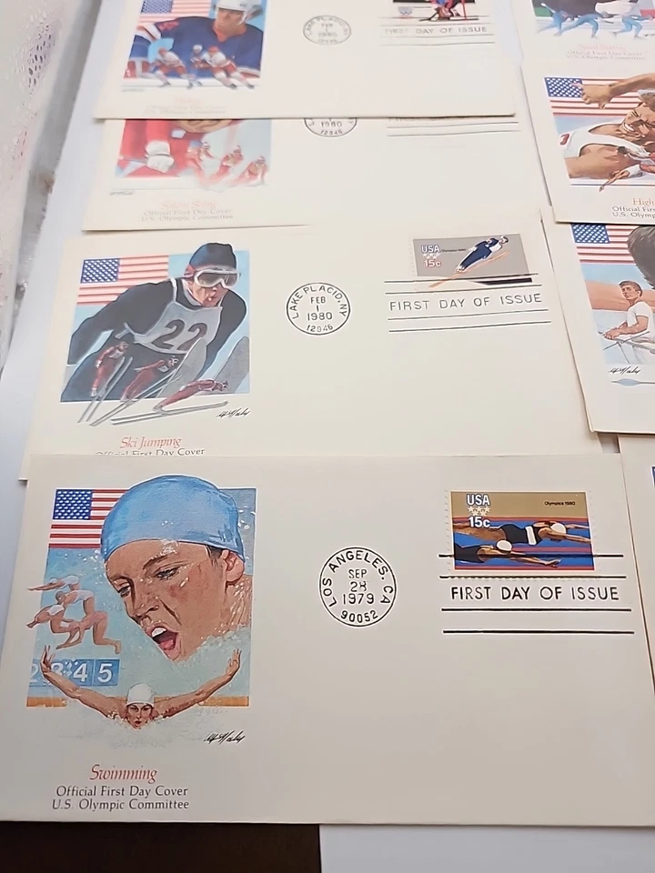 Vintage First Day Of Issue Cover Olympics 1980 USA Sports Envelope Lot Of 12 - Image 4 of 4