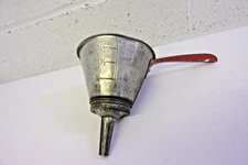 Vintage Nesco Funnel 1 Pint Strainer Measure Dipper Jar Filler Red Handle