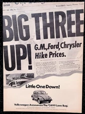 Volkswagen Beetle Original 1974 Vintage Print Ad Wall Art