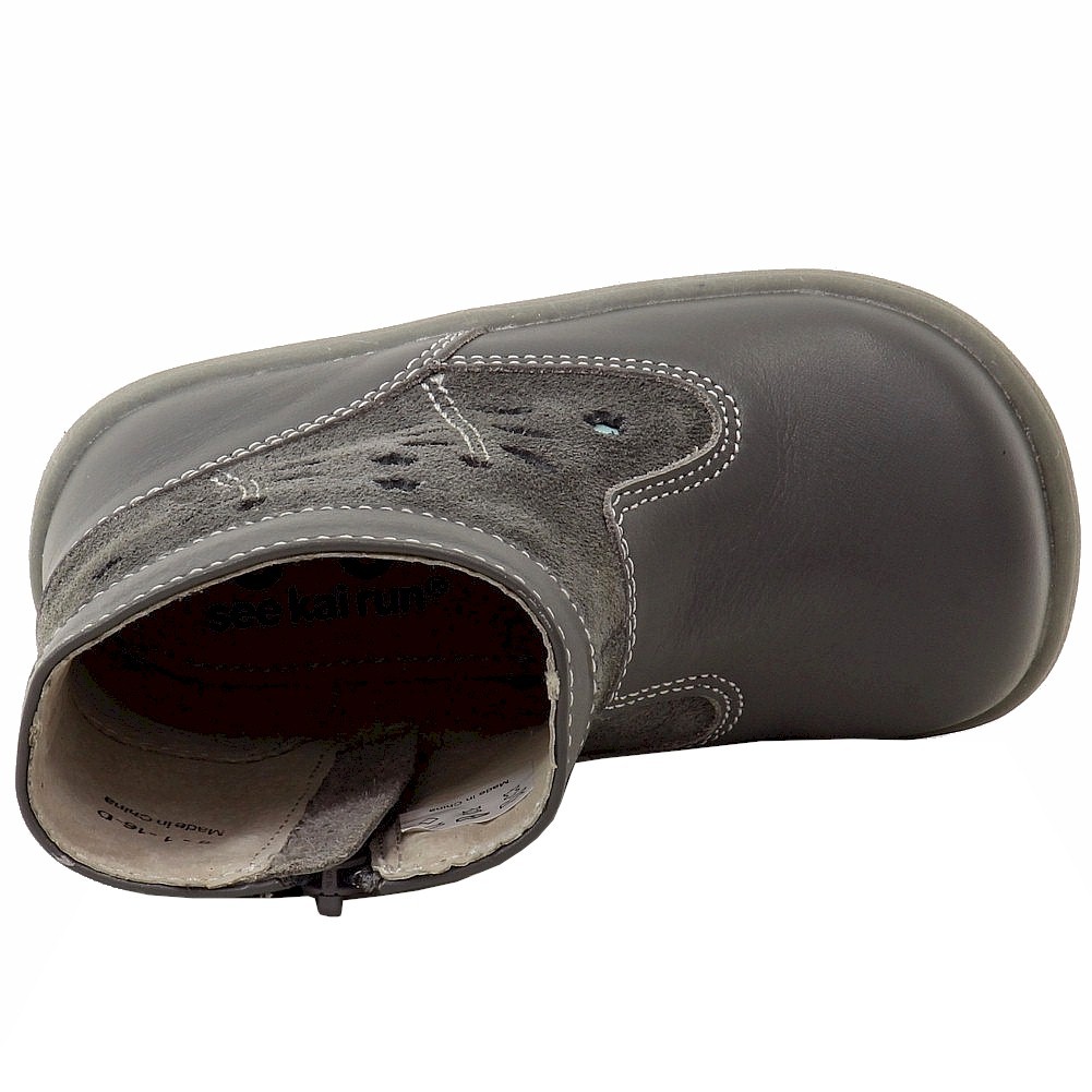 See Kai Run Toddler Girl's Mizuki Grey/mint Ankle BOOTS Shoes Sz
