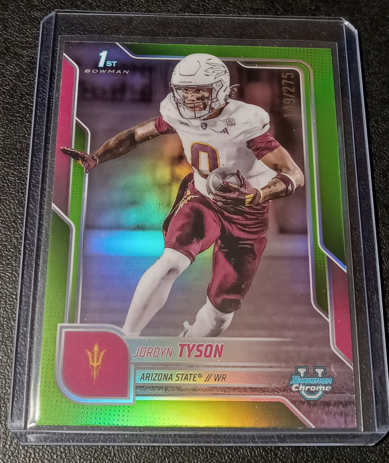 2025 Bowman University Chrome Jordyn Tyson 1st Bowman /275 Green Refractor #31