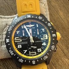 Breitling Endurance Pro 44 Quartz Chronograph Yellow Watch X82310- warranty! 