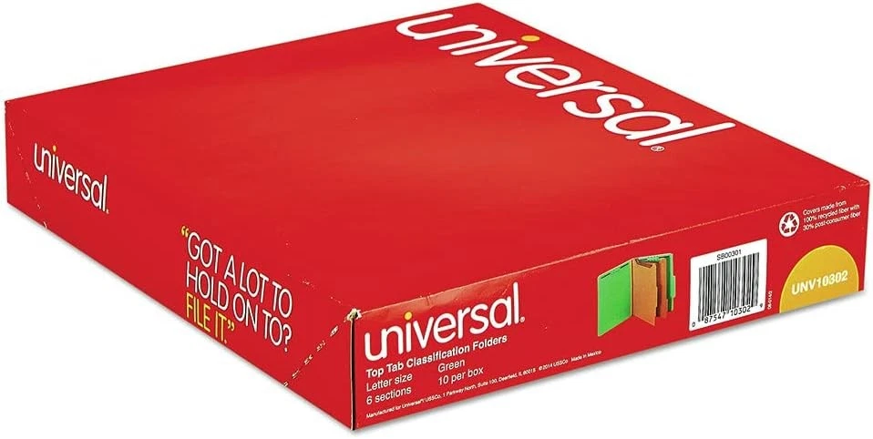 Universal UNV10302 2 Divisores Color Brillante Tablero Prensado Letra, Verde  Foto 4 de 4