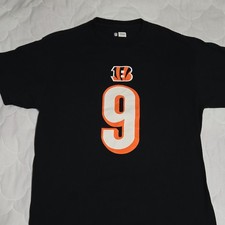 NFL Team Apparel Cincinnati Bengals Joe Burrow 9 Men's L Black Shirt