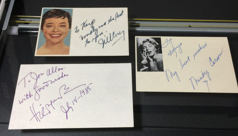 HILDEGARDE, Mindy Carson & Jill Corey lot 3 signed cards renowned singers