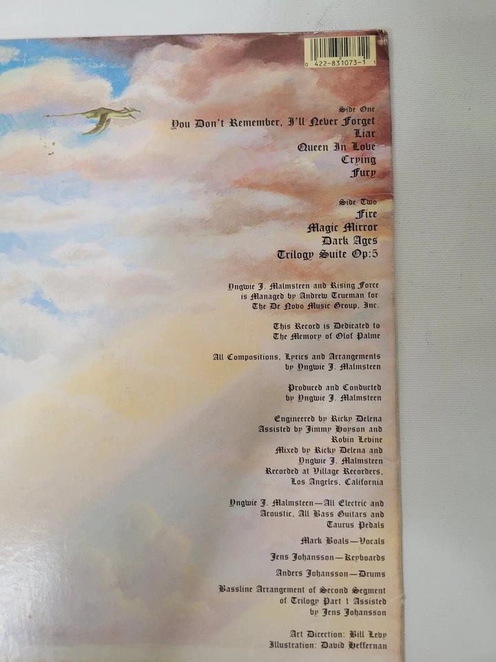 Yngwie J. Malmsteen - Trilogy LP Record 1986 PolyGram Metal 33RPM - Image 4 of 4