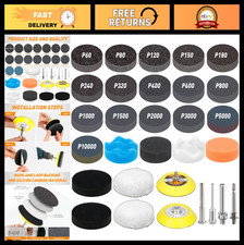 174 PCS Wet Dry Sanding Discs 3 Inch Grit 60-10000 Hook Loop for Drill Use