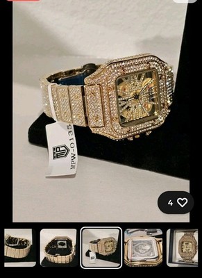 Iced Out Montres Prestige Lucent X Invicta Men's Watch Gold MPW-0135 New in Box
