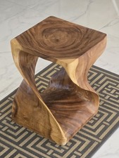 Vtg Tree Root Wood Stand Stump Stool Side Table Base Stand Carved Art Sculpture