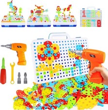 Battery-Powered Electric Drill Building Set - 193 Pcs STEM Fun for Ages 3-8