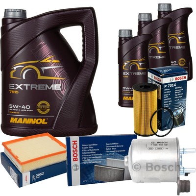 BOSCH Inspektionspaket 8 L MANNOL Extreme 5W-40 für Renault Laguna III