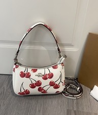   Womens Shoulder Bag With Cherry Print Smooth Leather COA CZ774