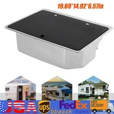 RV Sink Kitchen Sink with Hot&Cold Faucet and Tempered Glass Lid Stainless Steel