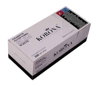 40 Boxen (1 Umkarton) Korona Slim White Filterhülsen, 6,8 mm Durchmesser
