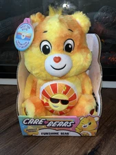 COLOR SPLASH Care Bears FUNSHINE BEAR 14" Plush Sunshine Belly Badge NEW!!!