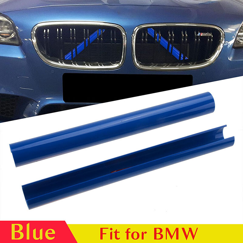 2x Grill Bar Blue For BMW F31 F30 1 2 3 Series Front Grille Trim Strips ...